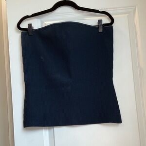 Babaton Navy Ribbed Tube Top